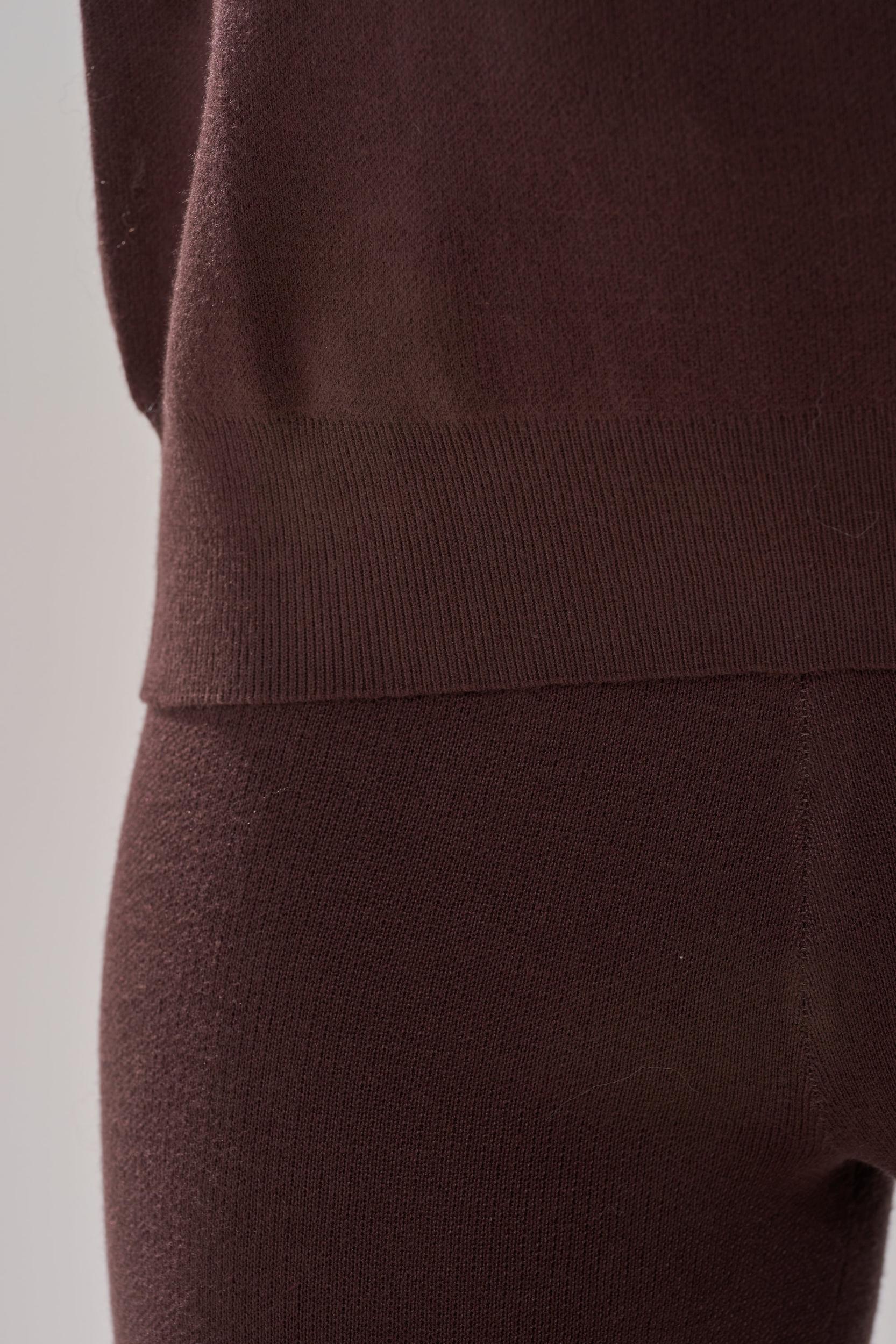 COZY VIBES SWEATER WITH FUR CUFF IN BROWN Product Image