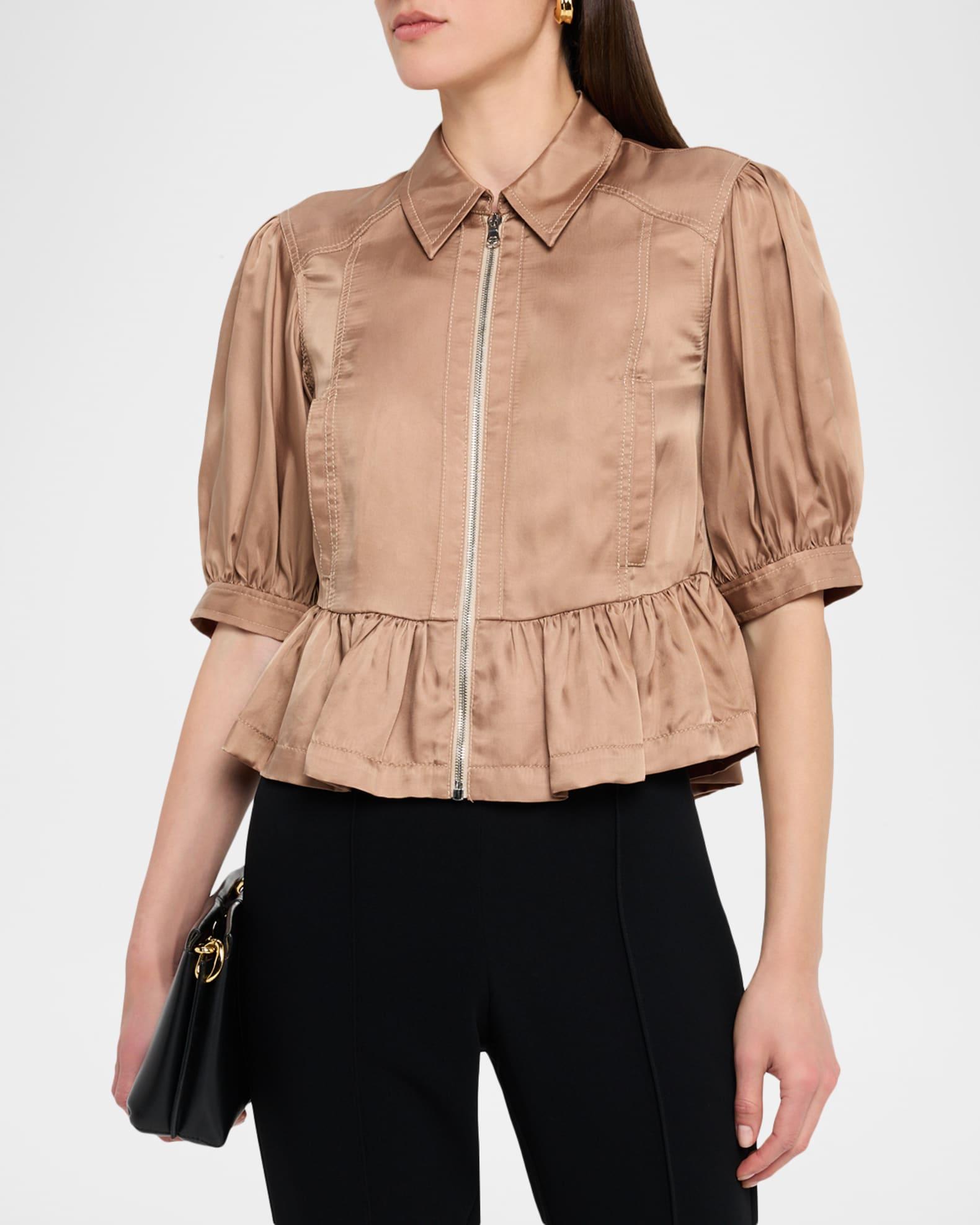 Daphne Puff-Sleeve Peplum Jacket Product Image
