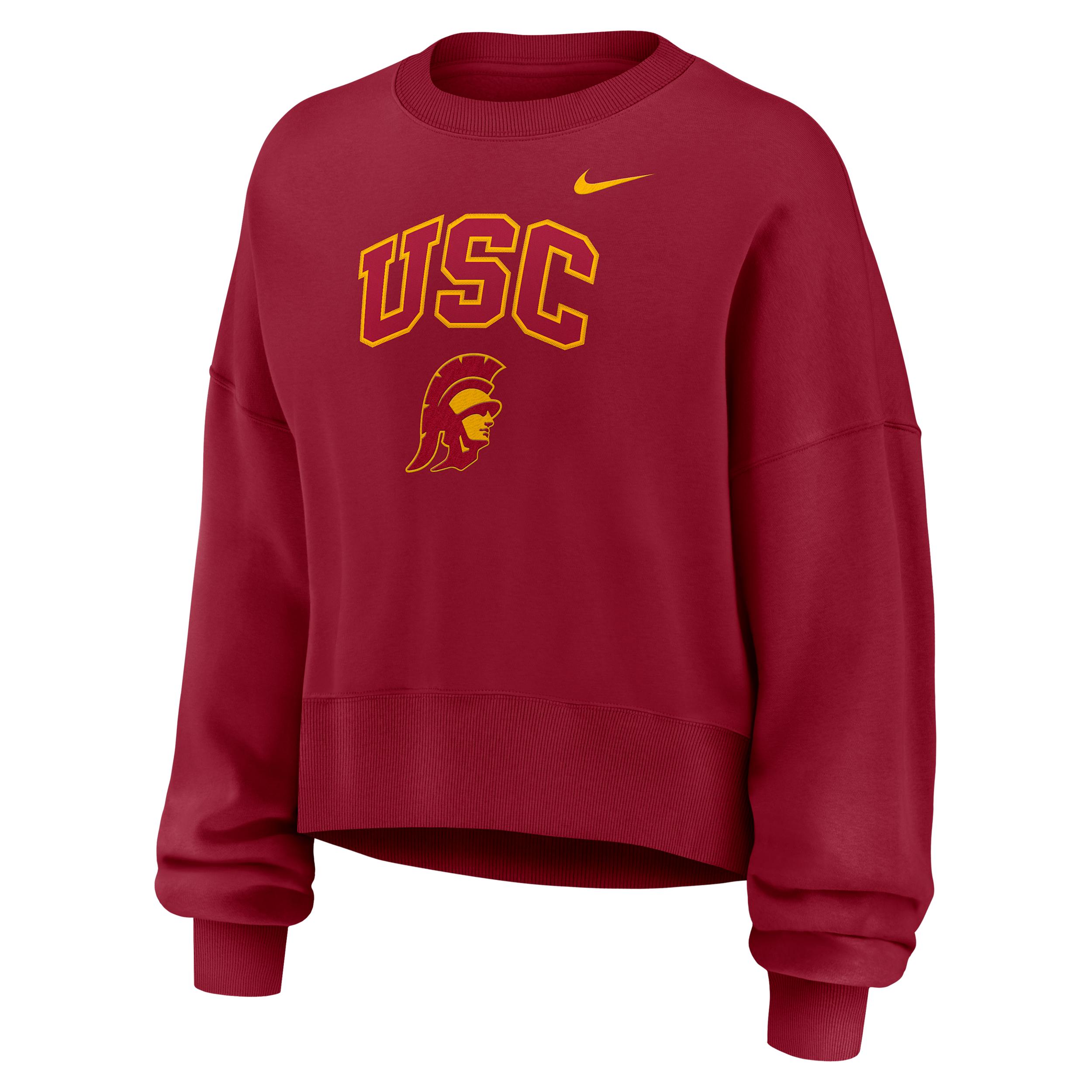 USC Phoenix Arch Nike Womens College Pullover Crew | 01D769WSCJ-Y48 Product Image