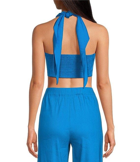 Gianni Bini Brea Linen Halter Neck Sleeveless Coordinating Blouse Product Image