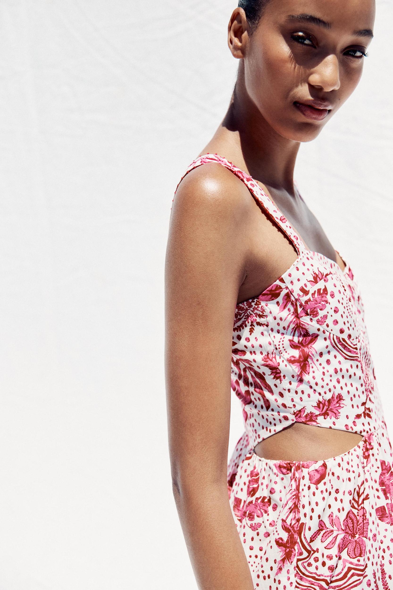 PRINTED CUT OUT MIDI DRESS Product Image