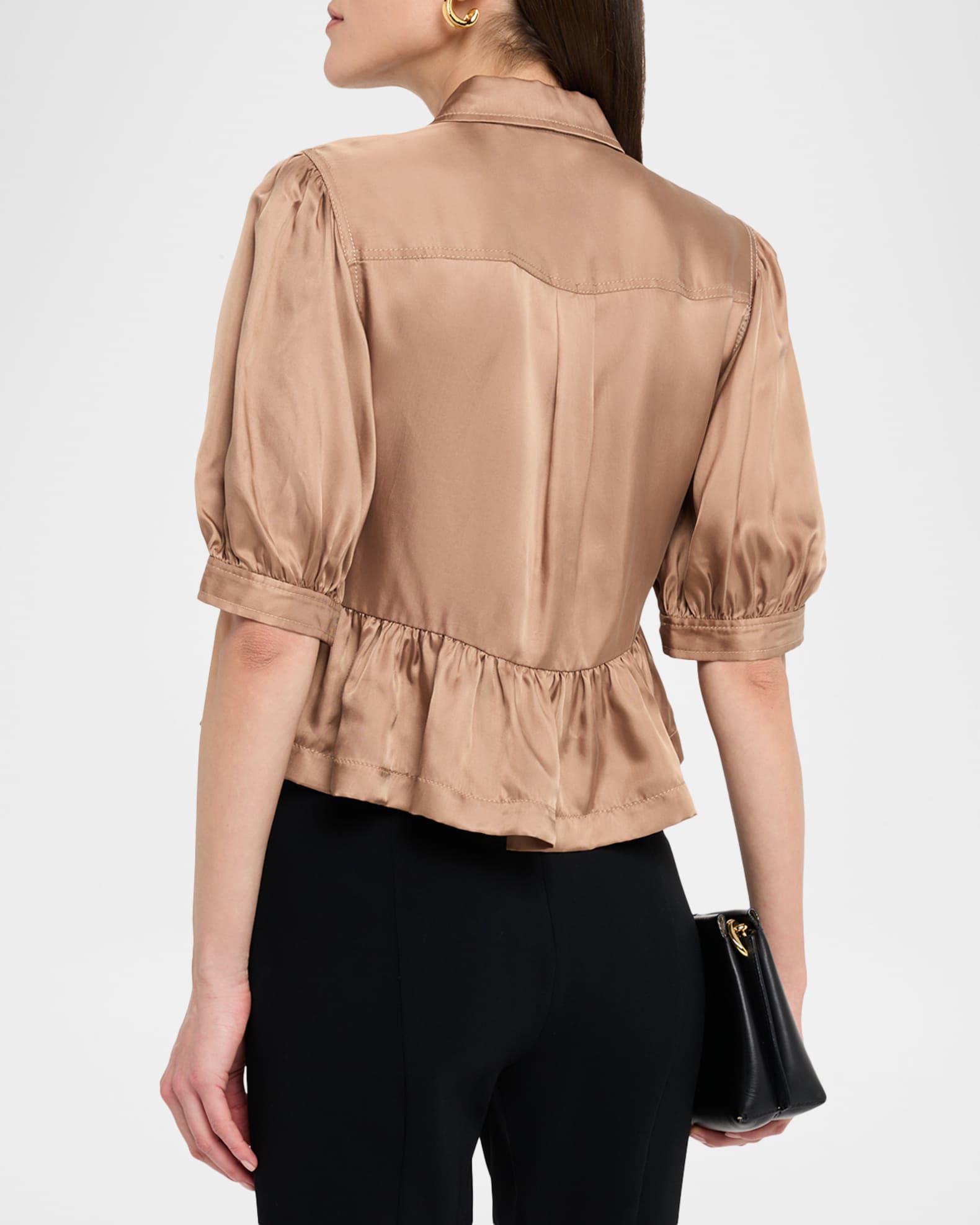 Daphne Puff-Sleeve Peplum Jacket Product Image