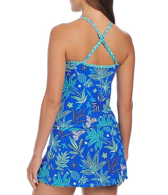 Bleu Rod Beattie Desert Bloom Floral Print High Waist Skirted Swim Bottom Product Image