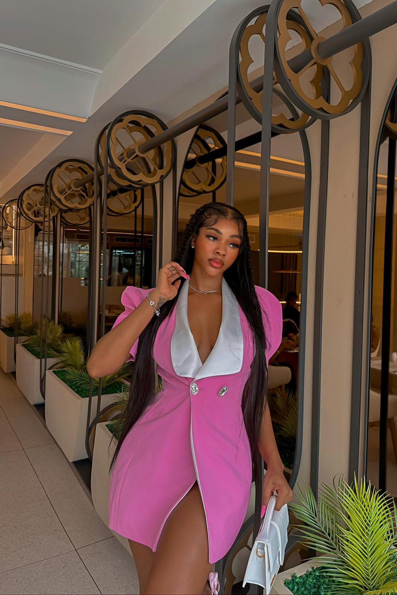 Audrey Blazer Mini Dress - Pink Product Image