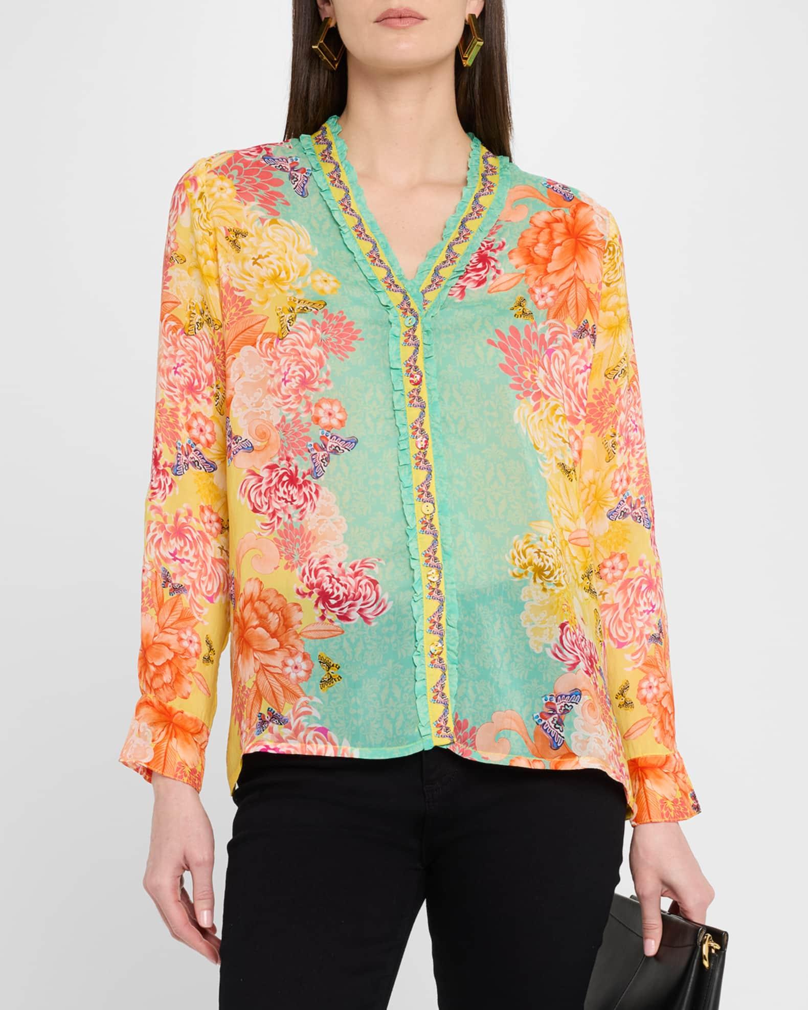 Ara Floral-Print Ruffle Shirt Product Image