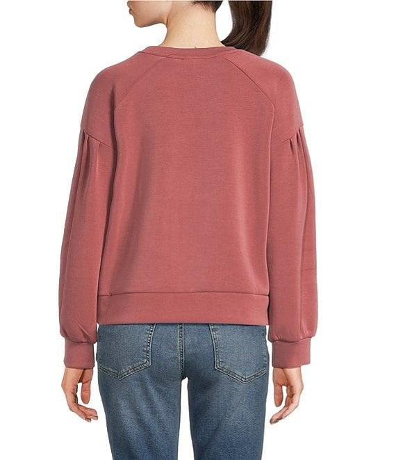 Westbound Long Sleeve Crew Neck Pleated Pullover Product Image