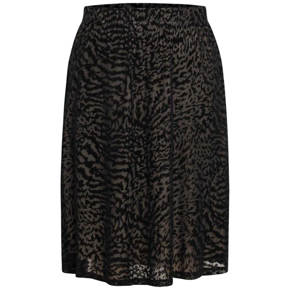 Plus Size Flocking Water Ripple Elastic Waist Midi Skirt Women Black Elegant Texture Low stretch Dailywear Skirts BloomChic 10/M Product Image