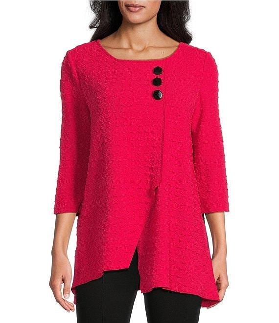 Slim Factor by Investments Crew Neckline Asymmetrical Hem Top Product Image