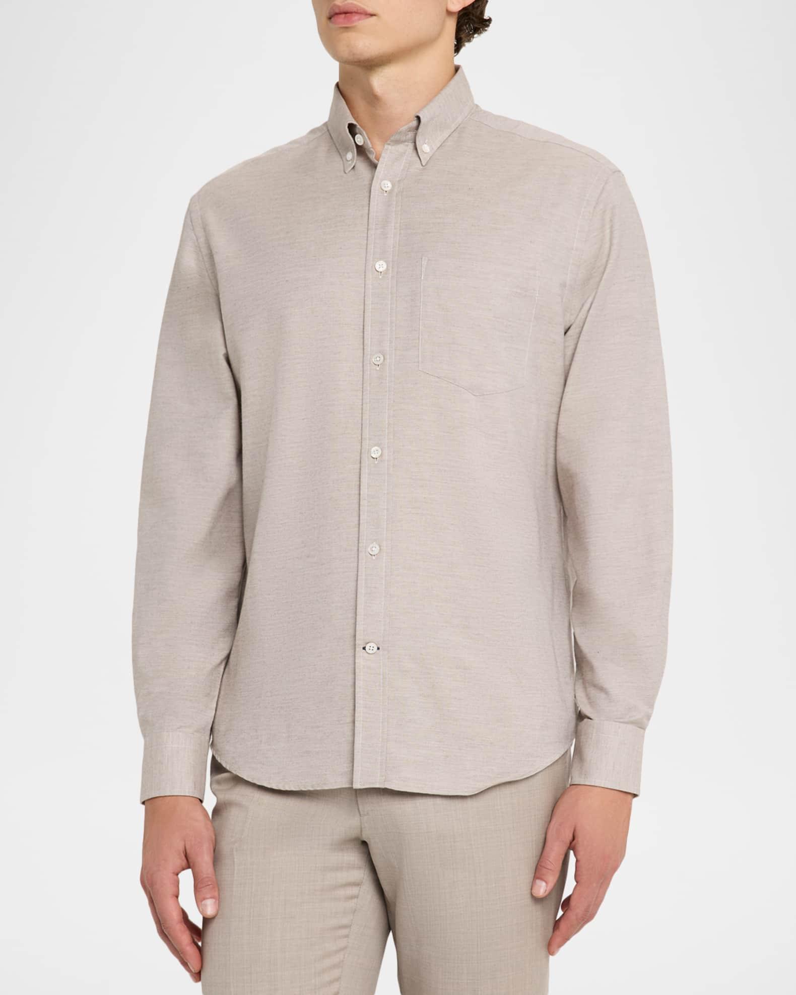 Men's Cotton and Cashmere Pocket Sport Shirt Product Image
