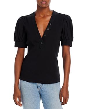 Derek Lam 10 Crosby Heather V Neck Puff Sleeve Top Product Image
