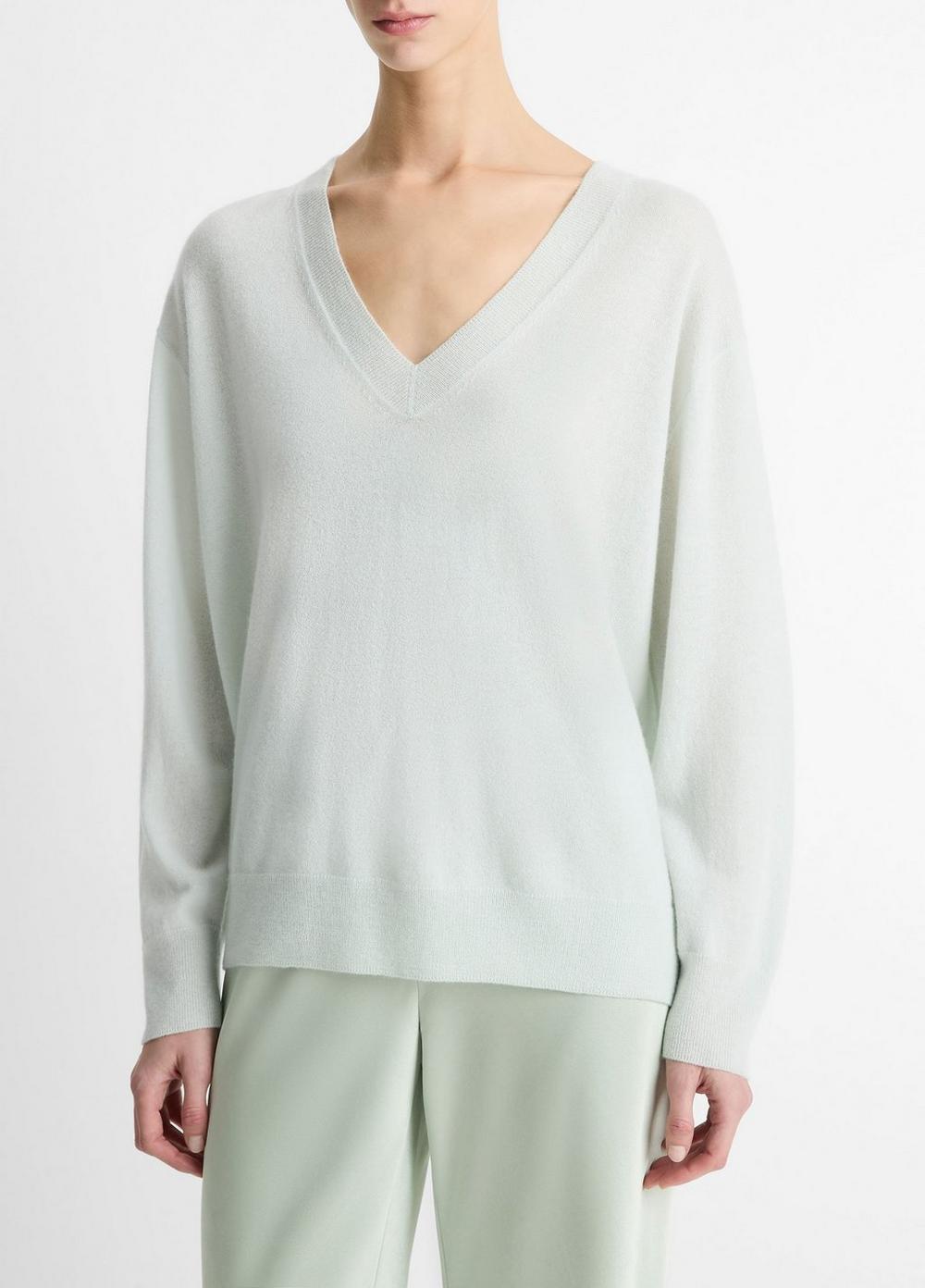 Cashmere-Silk Deep V-Neck Sweater Product Image
