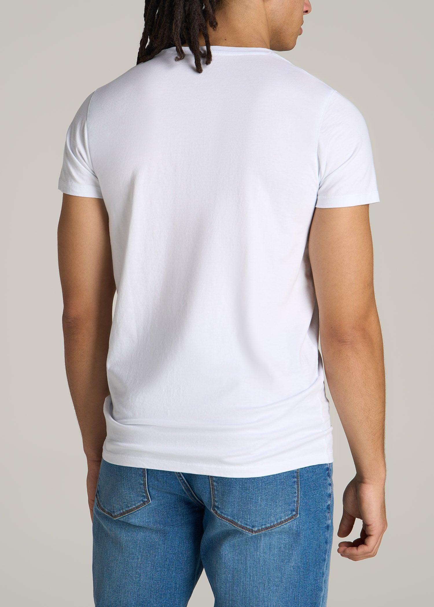 Modern Fit Garment Dyed Cotton T-Shirt for Tall Men in White Male Product Image