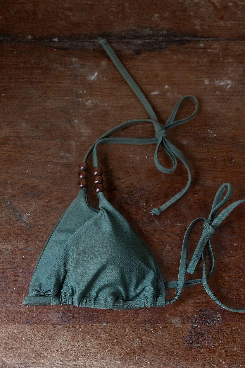 Pearl Detail Triangle Bikini Top Product Image
