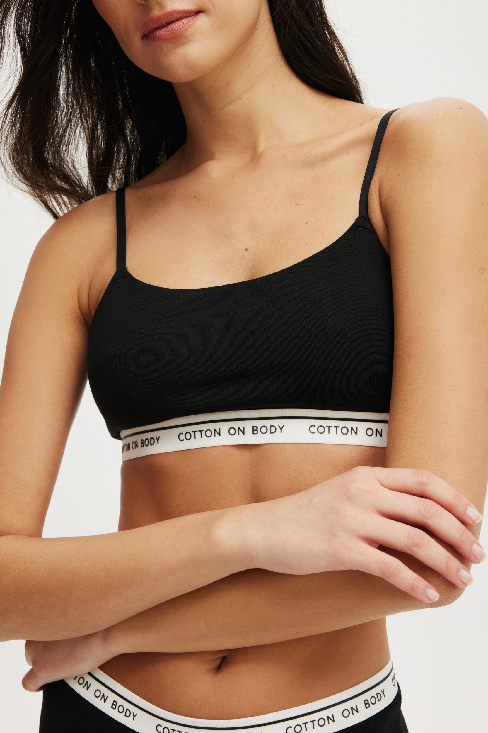 Branded Cotton Scoop Bralette Product Image