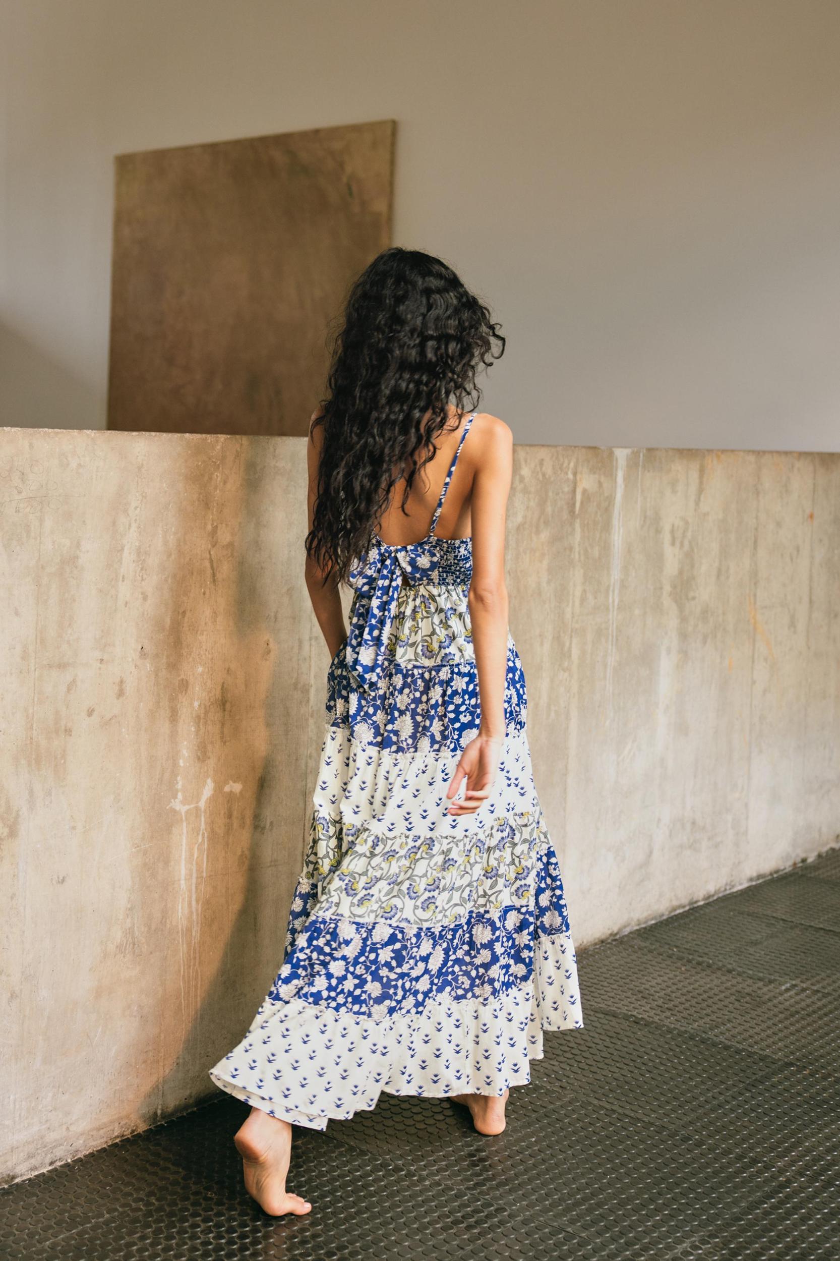 PATCHWORK PRINT PANEL DRESS Product Image