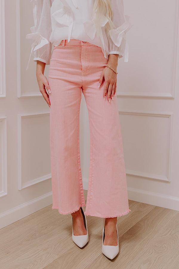 The Chloe Midrise Wide Leg Jean in Pink Product Image