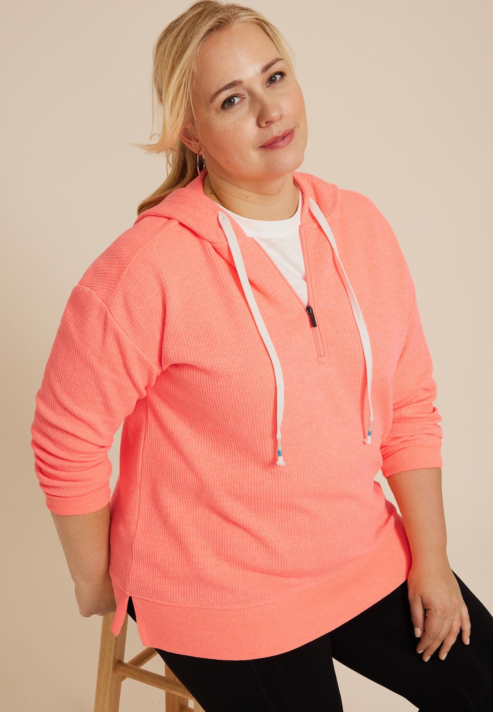 Maurices Plus Size Womens Ribbed Knit Hoodie Product Image