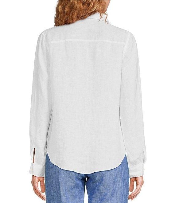 Lilly Pulitzer Sea View Woven Linen Point Collar Long Sleeve Button Down Shirt Product Image