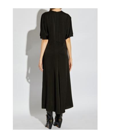 ISABEL MARANT Maxi Dress With Draped Sleeves And Fitted Waistline In Black Product Image