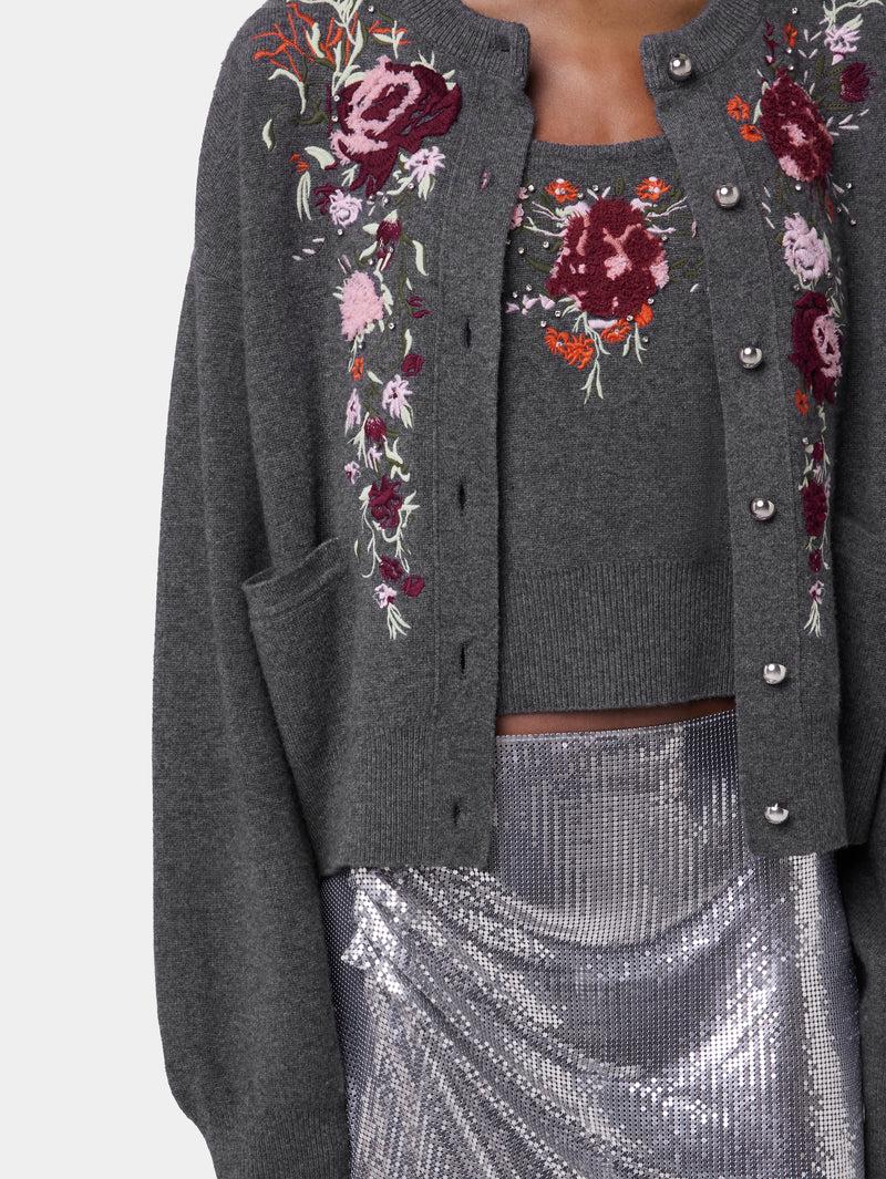 GREY CARDIGAN IN WOOL AND CASHMERE Product Image