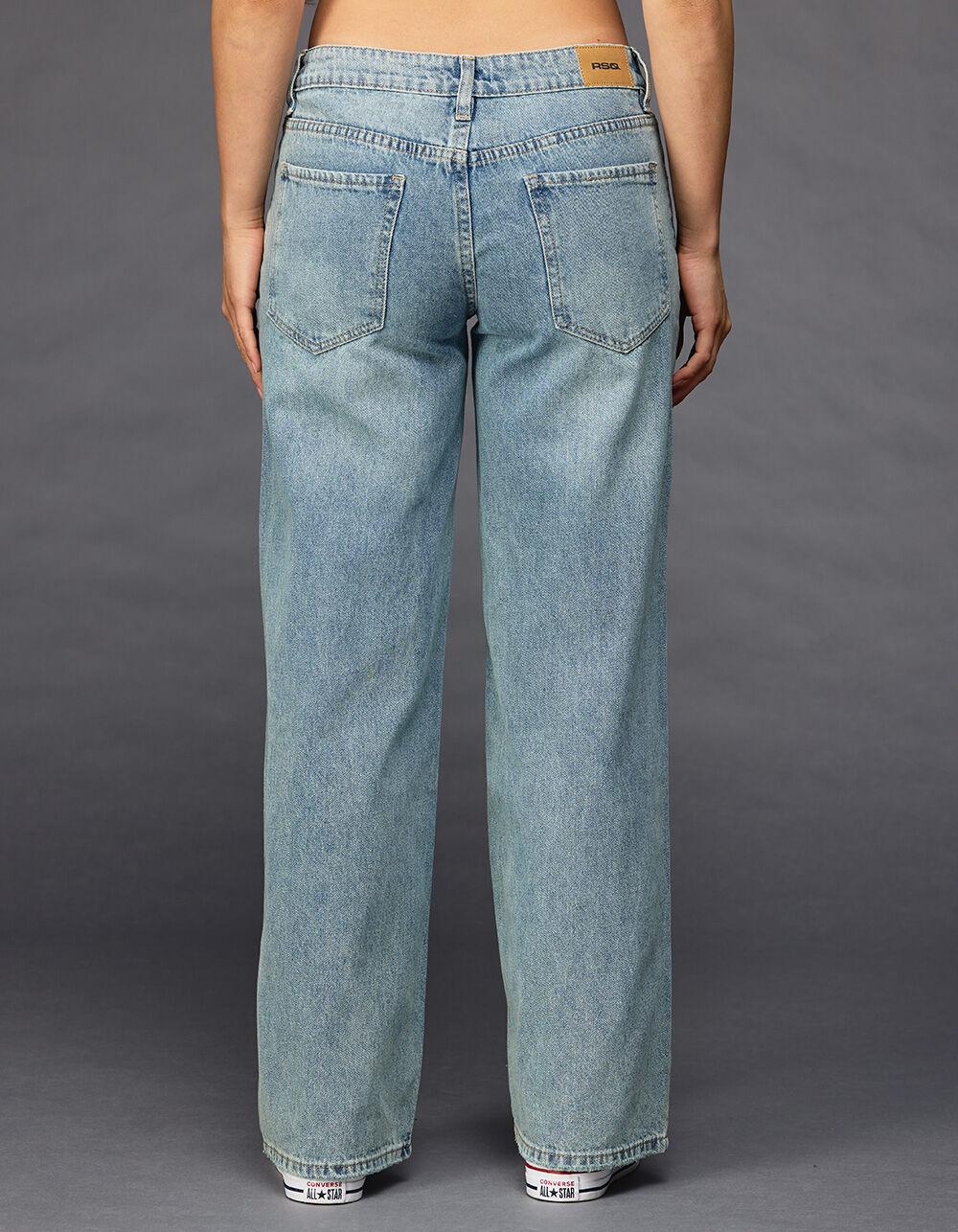 RSQ Womens Low Rise Baggy Jeans - MEDIUM WASH Product Image