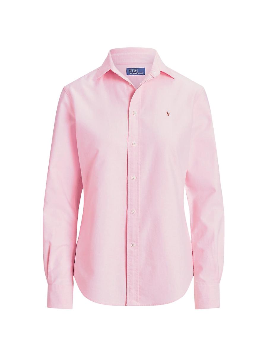 Womens Slim-Fit Cotton Oxford Shirt Product Image