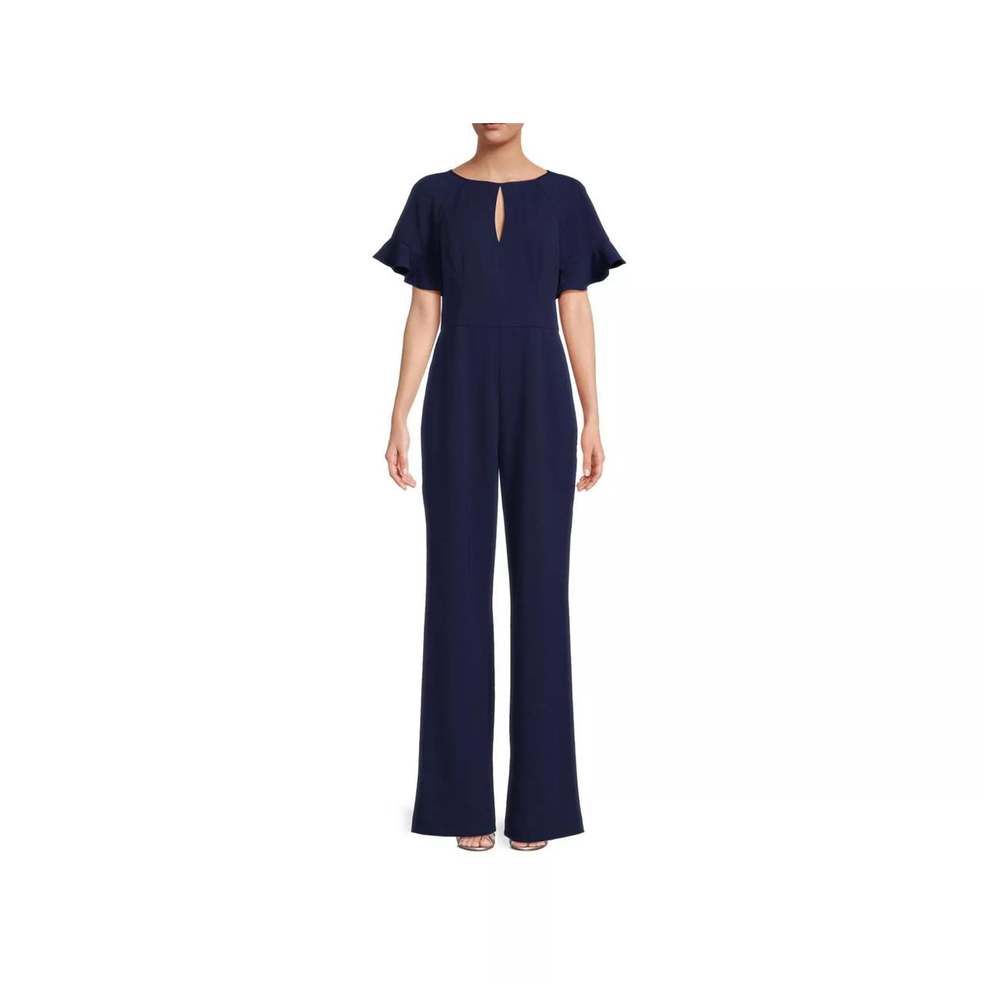 Women's Focus By Shani Flutter Sleeve Knit Jumpsuit,  Product Image