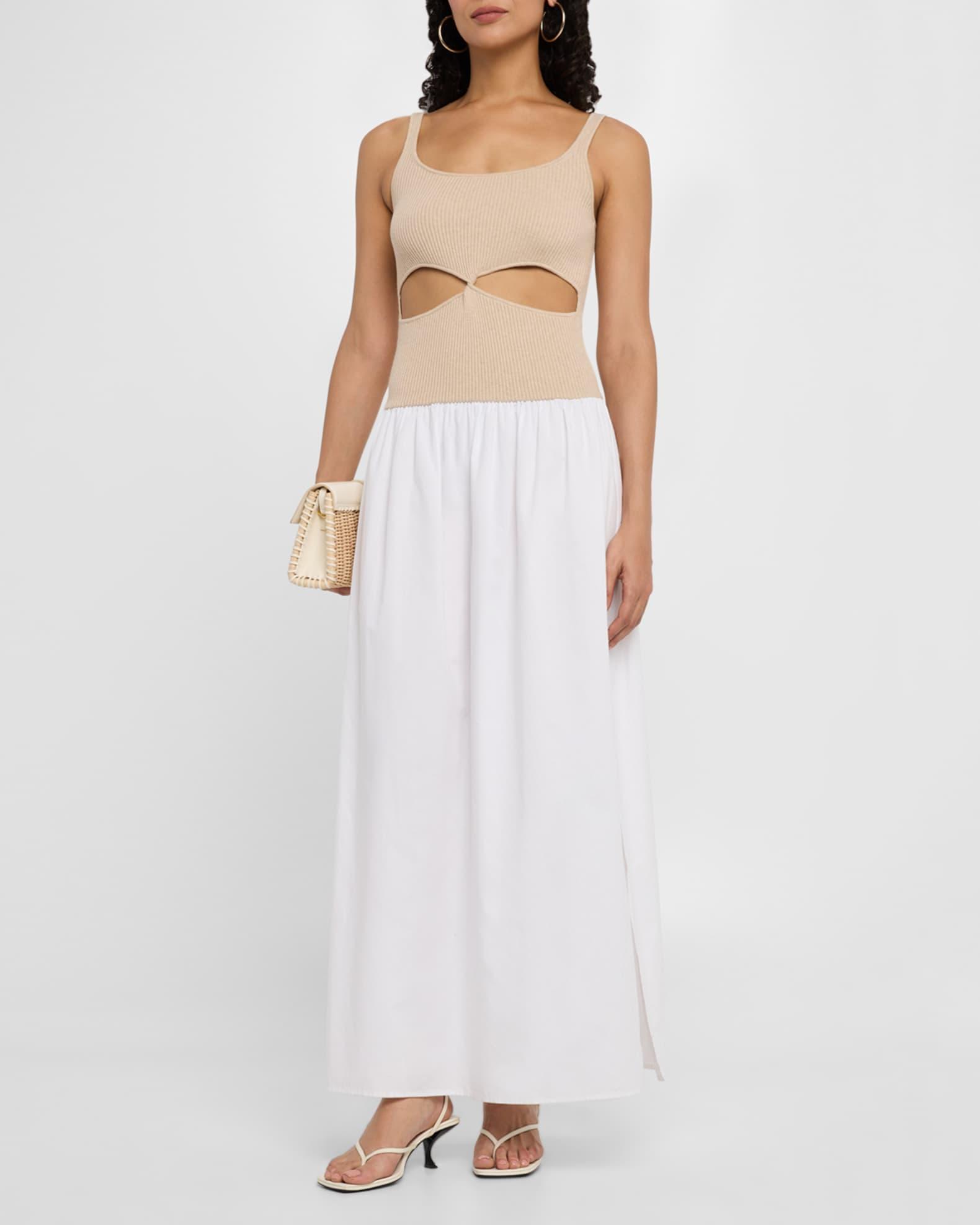 Reversible Cutout Mixed Media Maxi Dress Product Image