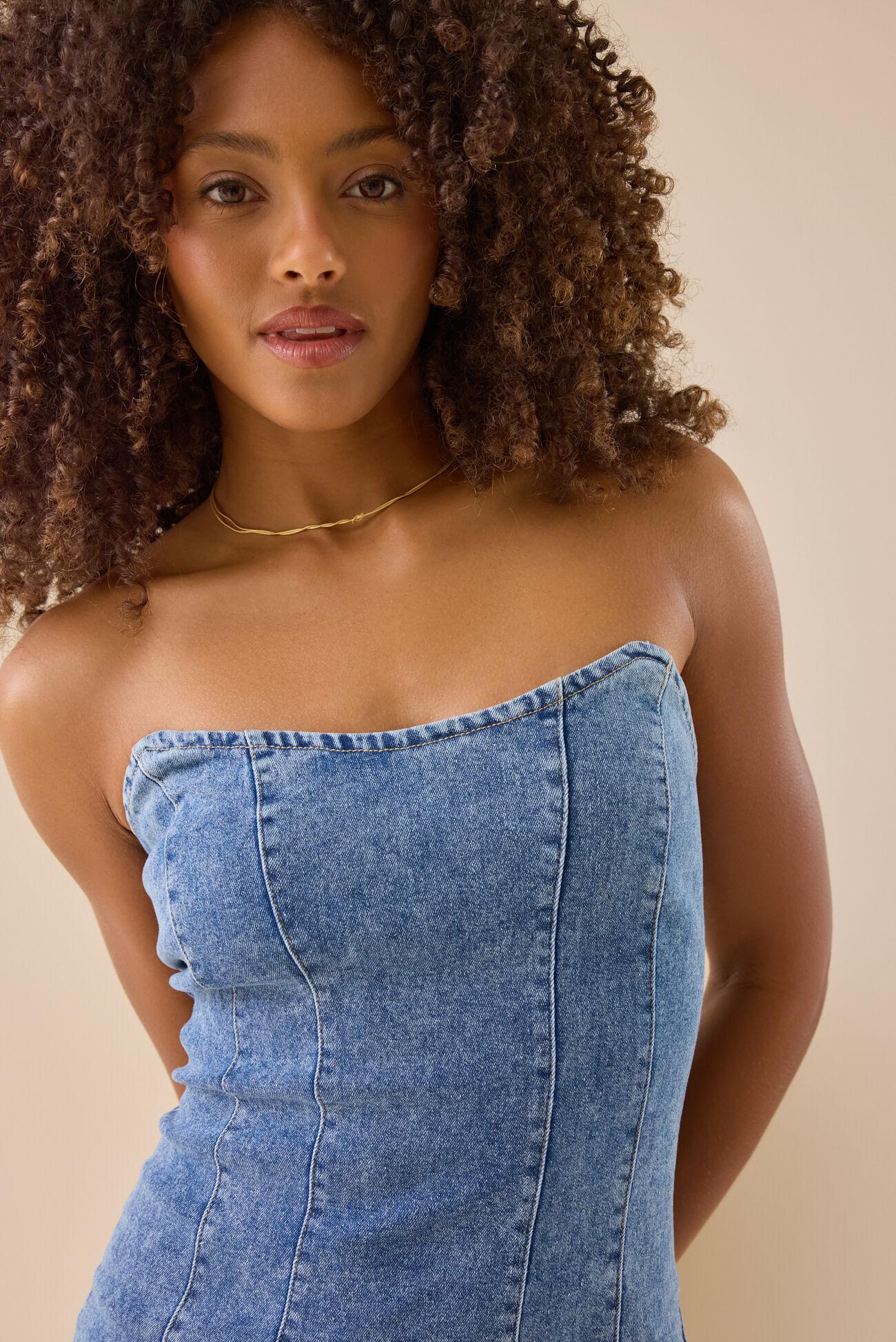 Breena Denim Corset Dress Product Image