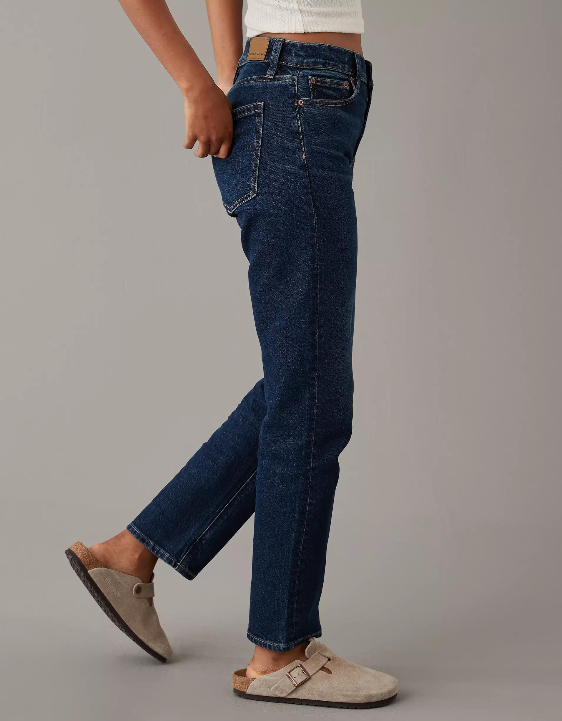 AE Stretch Super High-Waisted Ankle Straight Jean Product Image