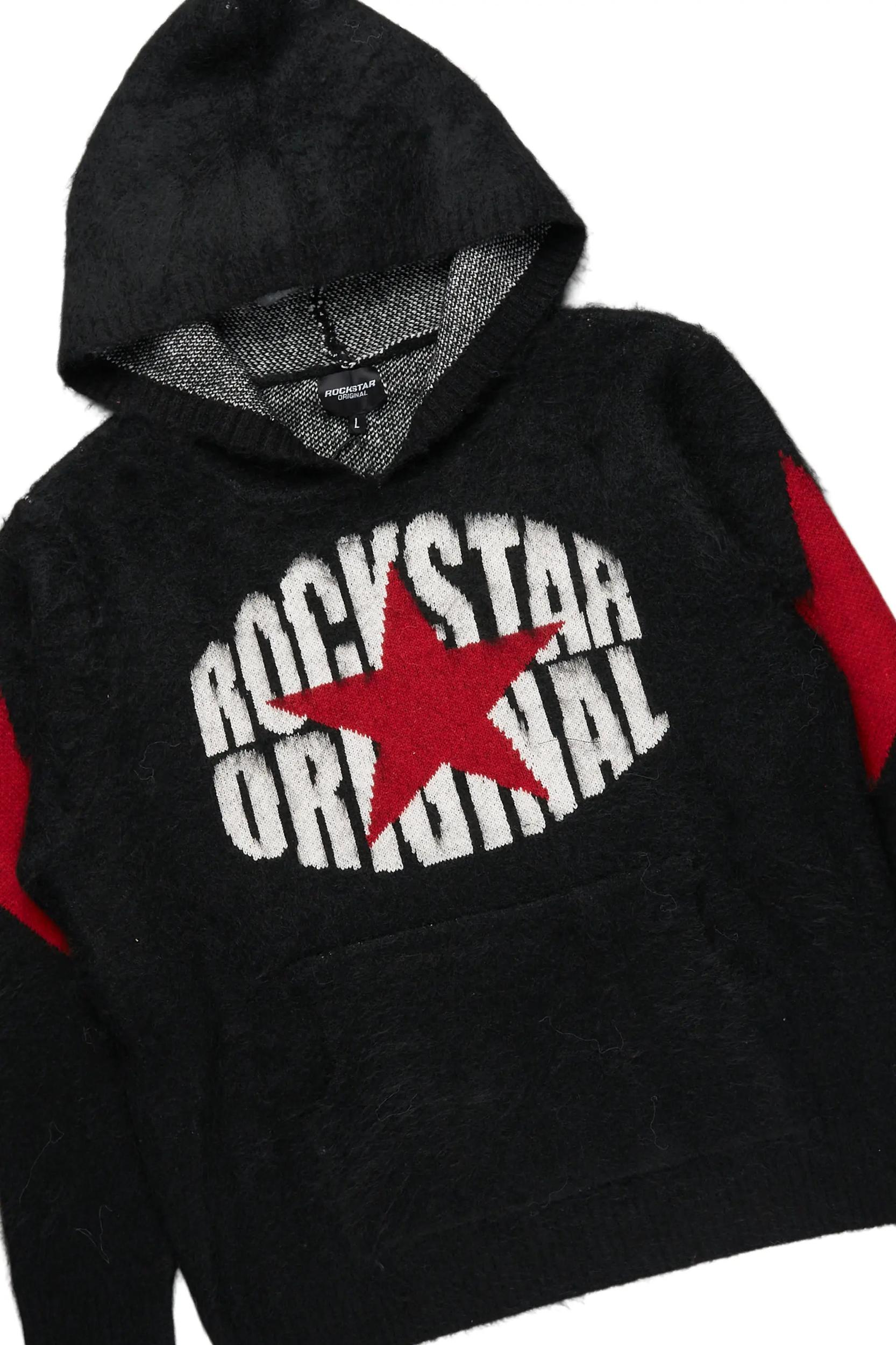 States Black Mohair Hoodie/Baggy Fit Jean Bundle Male Product Image