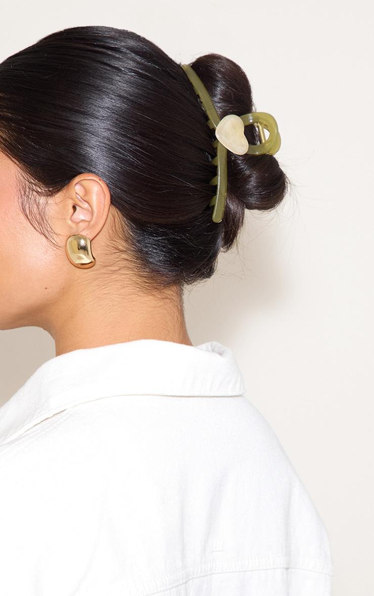 Smokey Jade Heart Claw Clip Product Image