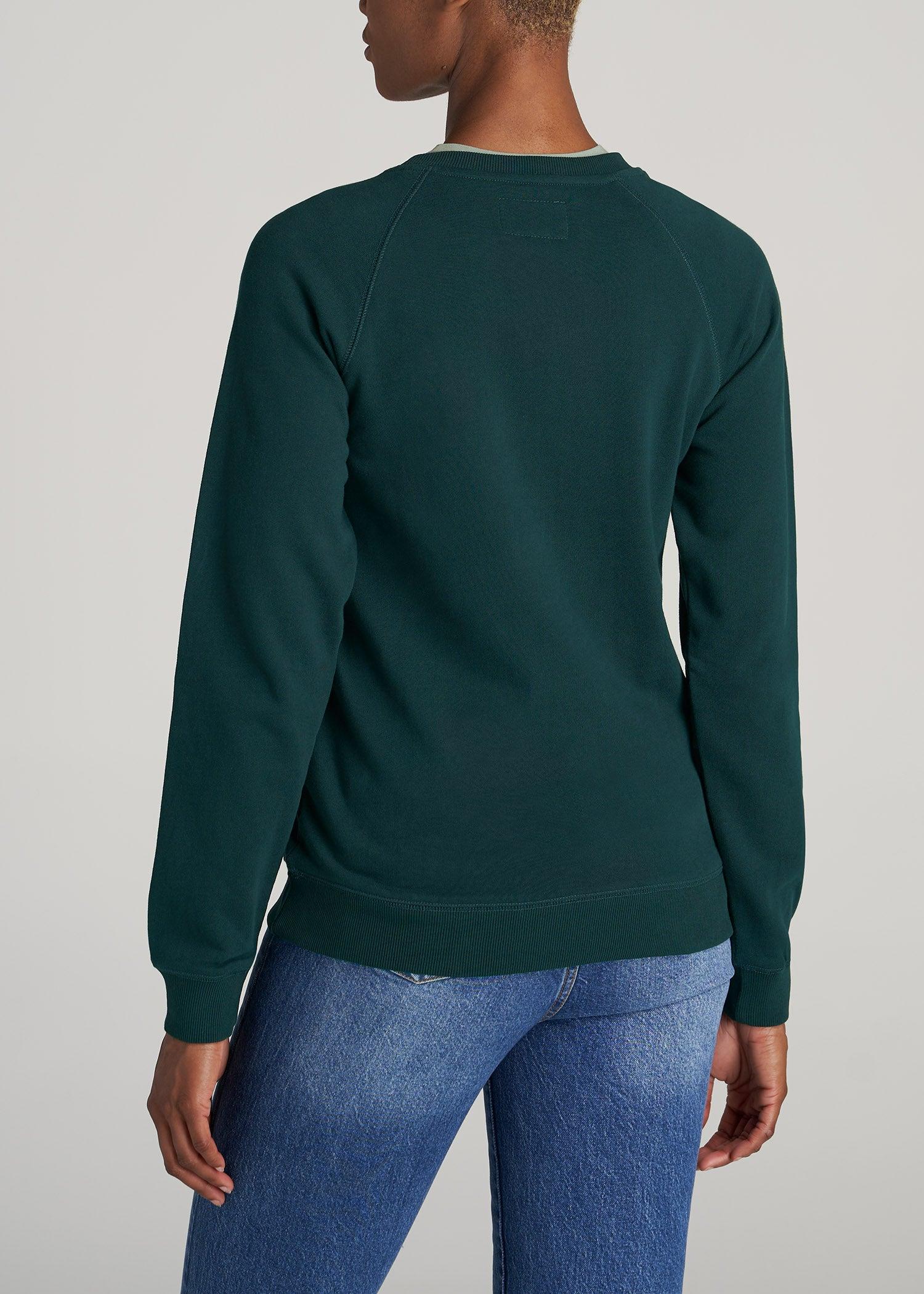 Wearever French Terry Women's Tall Crewneck Sweatshirt in Emerald Female Product Image