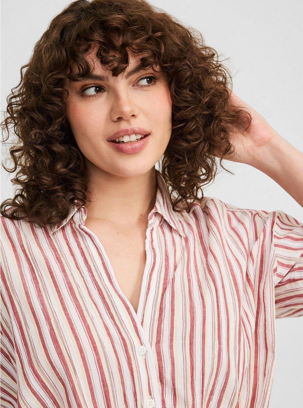 Twist Front Button Up Shirt Product Image