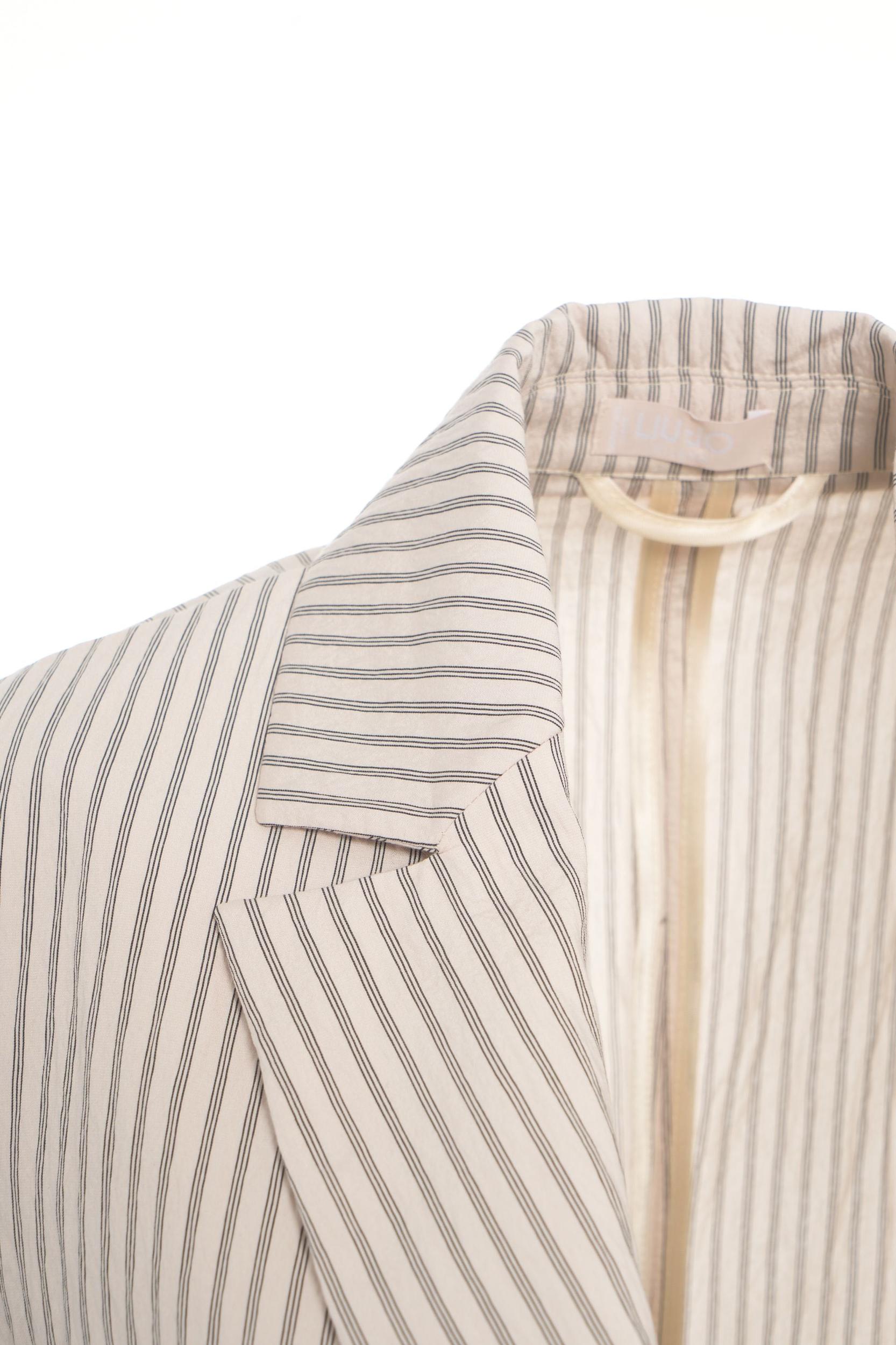 Striped blazer with waistband Product Image