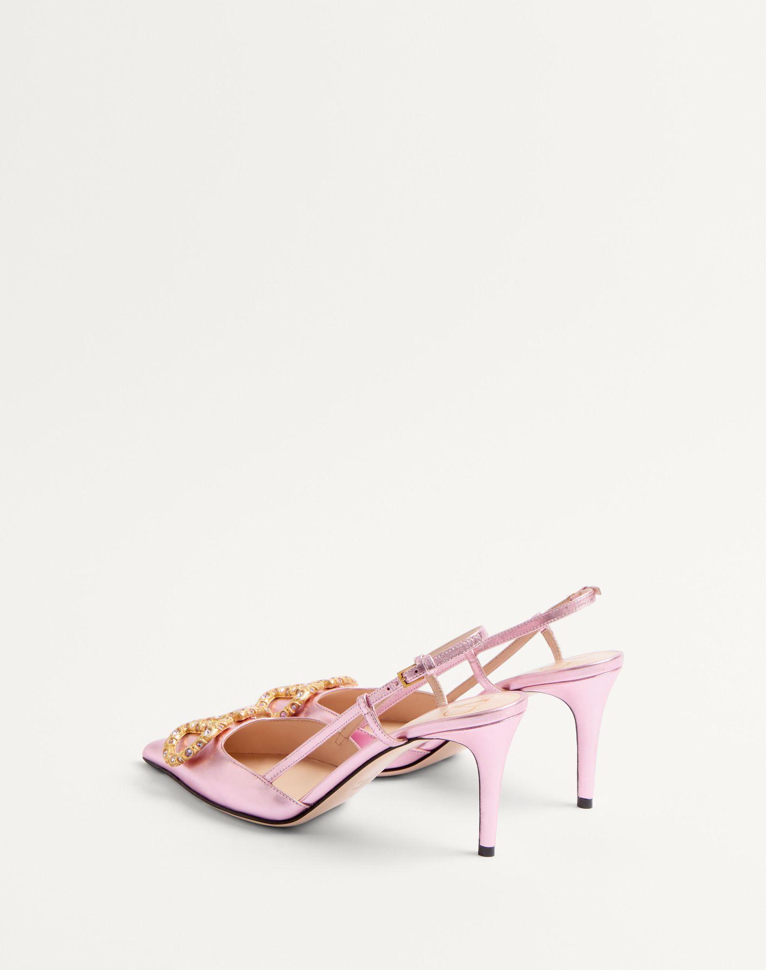 Vlogo Signature Slingback Pump In Laminated Nappa Leather 80Mm Product Image