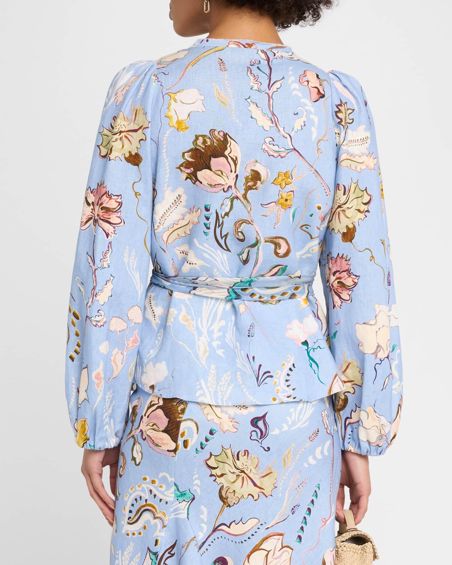 Floral Power Floral-Print Linen Blouse Product Image