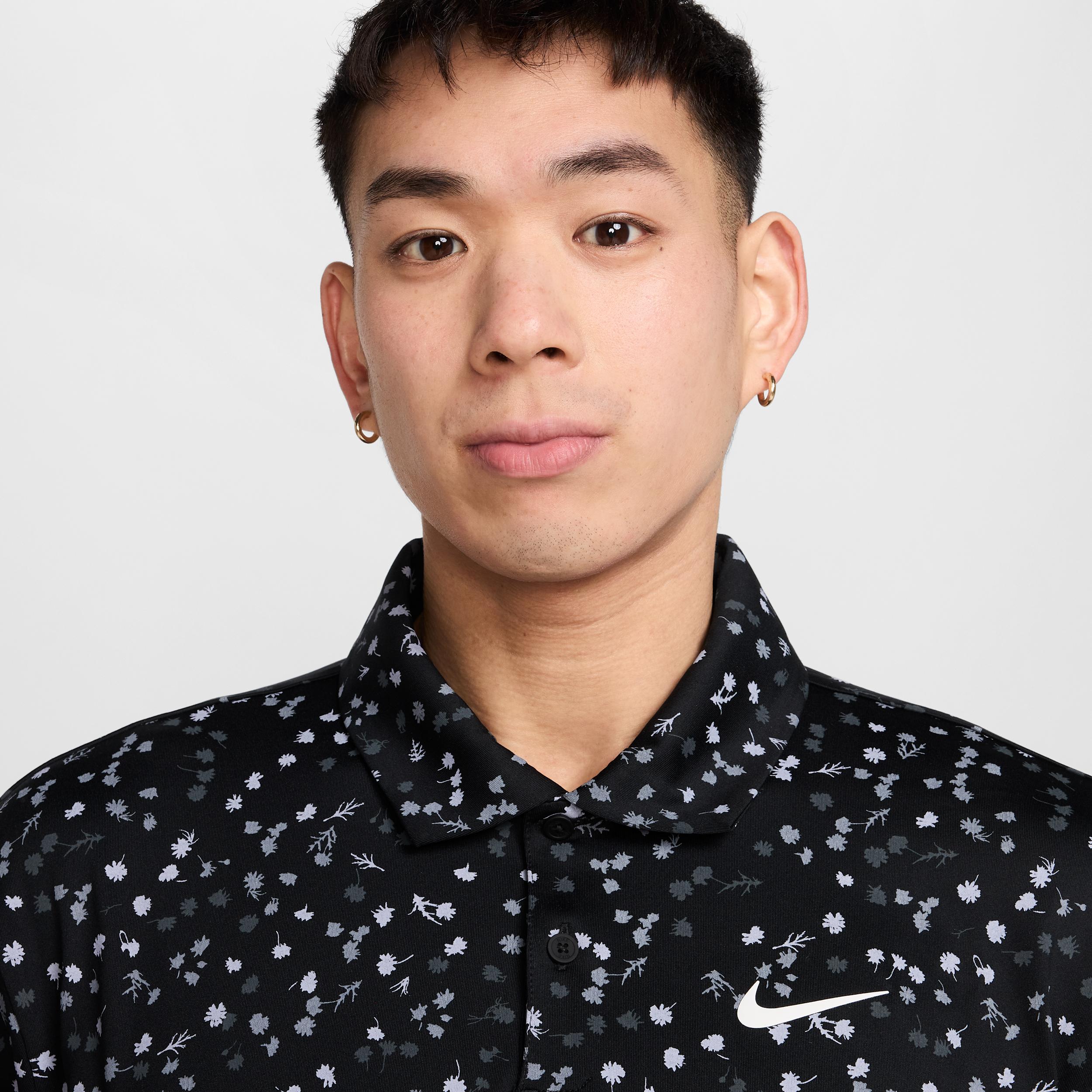Nike Mens Dri-FIT Tour Floral Golf Polo | DX6089-010 Product Image