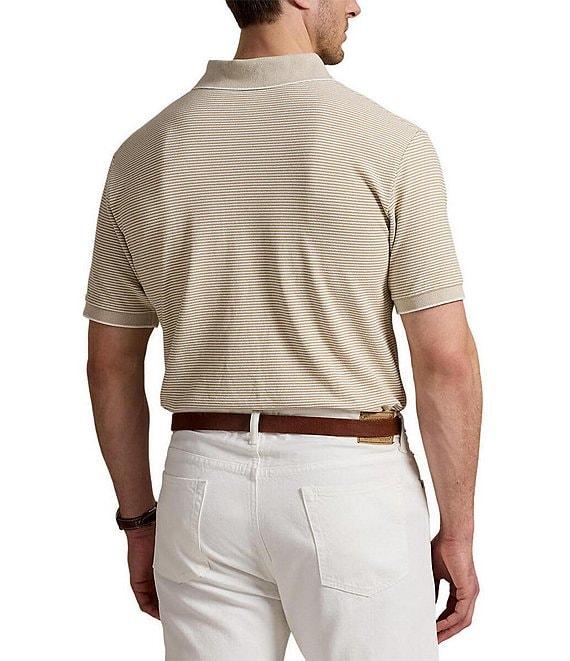 Polo Ralph Lauren Big & Tall Classic Fit Micro Stripe Tipped Stretch Mesh Short Sleeve Polo Shirt Product Image