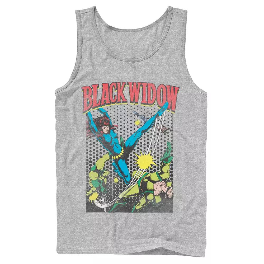 Men's Marvel Black Widow Classic Retro Comic Swing Tank Top,  Product Image