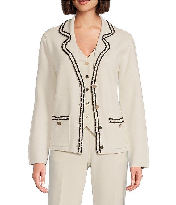 Anne Klein Braid Trim Notch Collar Blazer Product Image