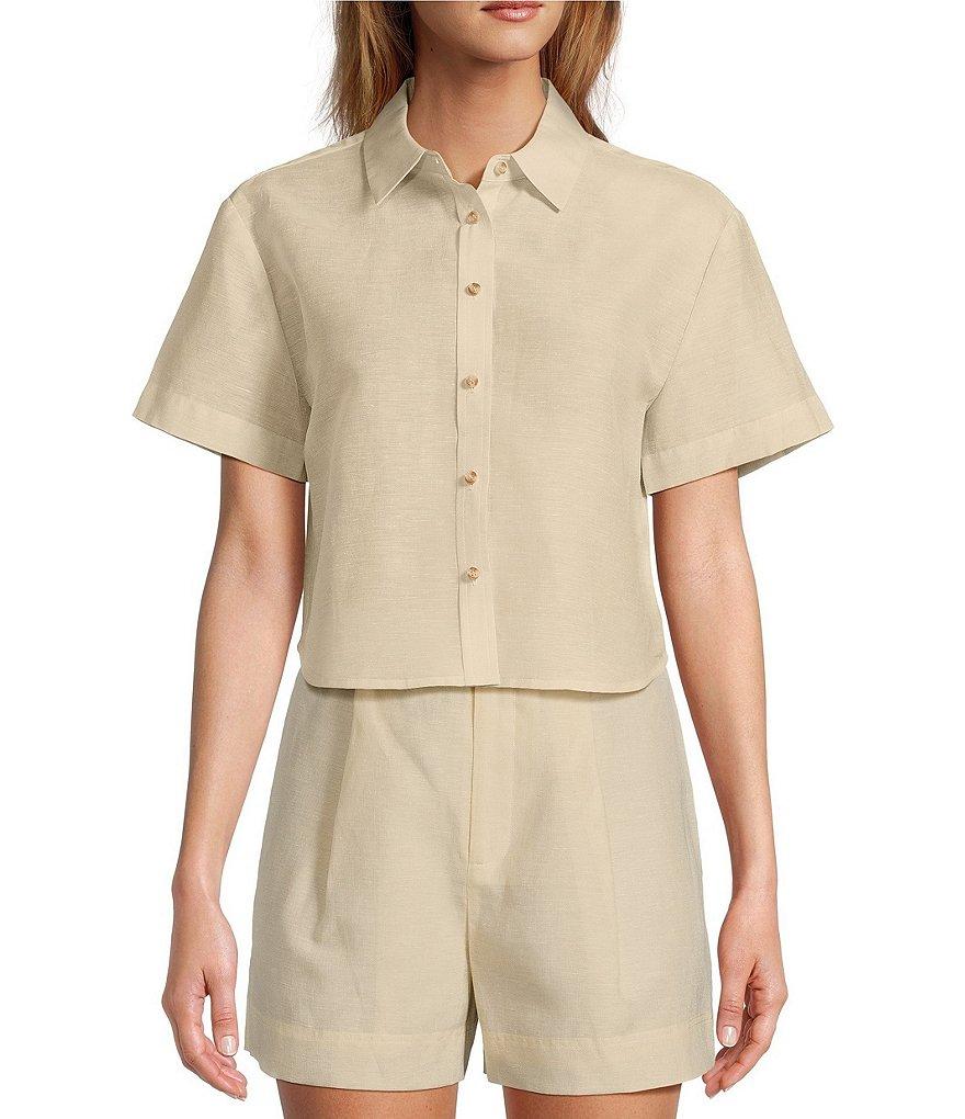 Antonio Melani Della Button Front Linen Blouse Product Image