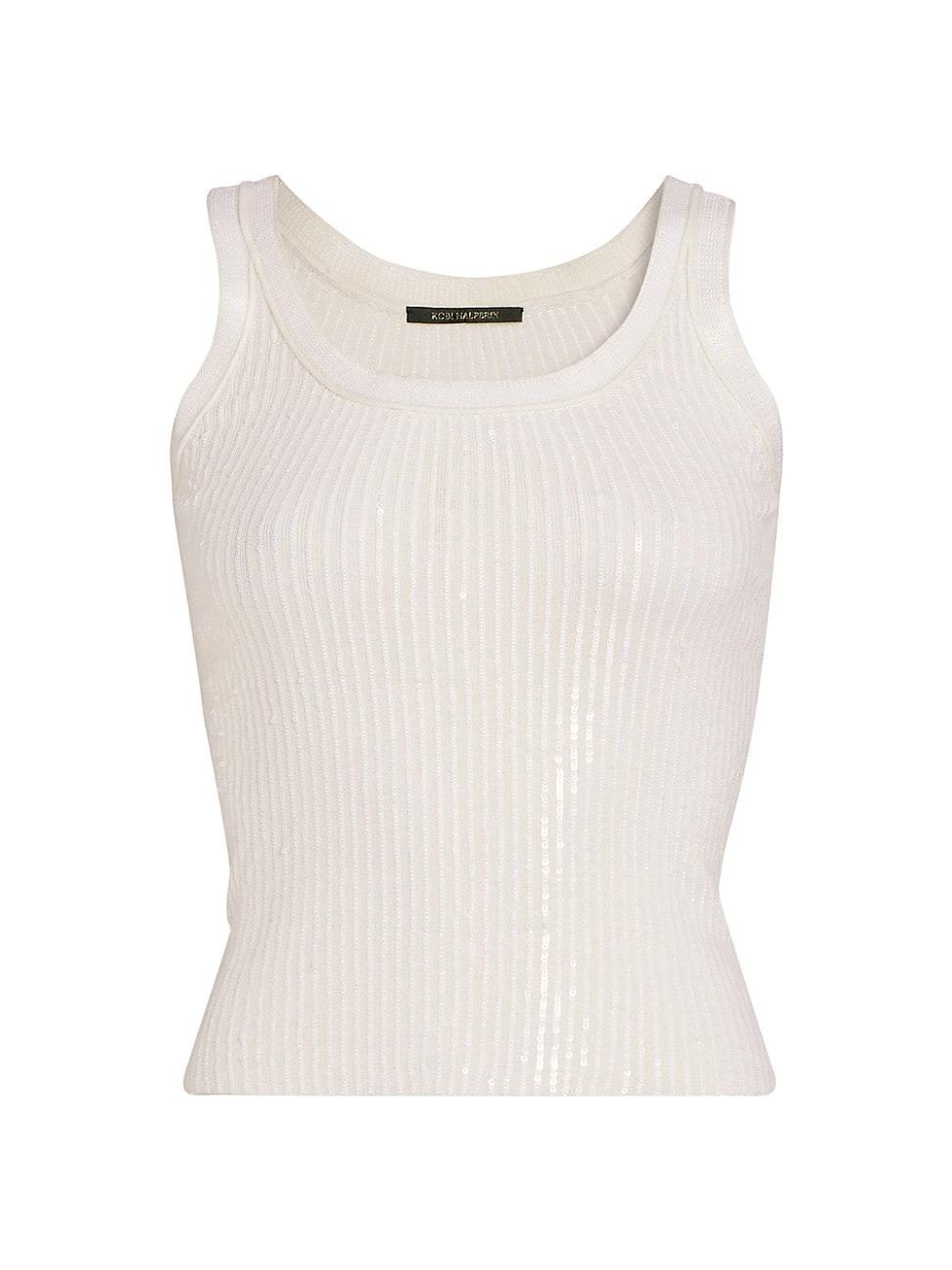 Womens Isla Sequined Wool Crop Tank Product Image