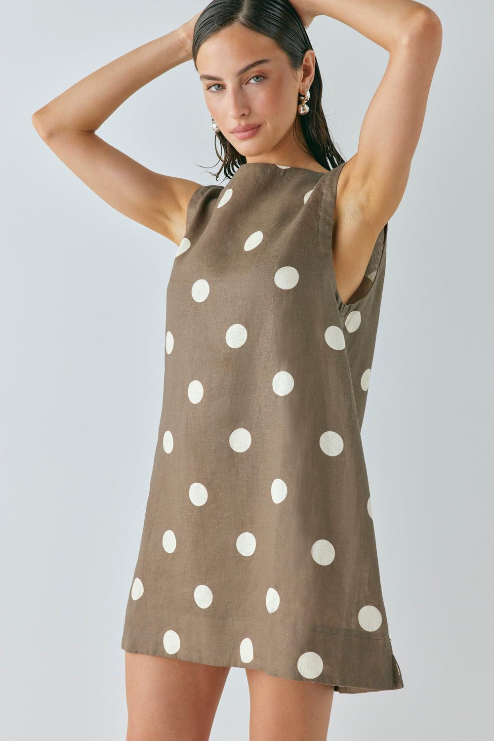 Aftersun Linen Mini Dress Spot Product Image