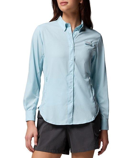 Columbia Womens Tamiami II Long Sleeve Woven Point Collar Roll-Tab Sleeves Button Front Shirt Product Image