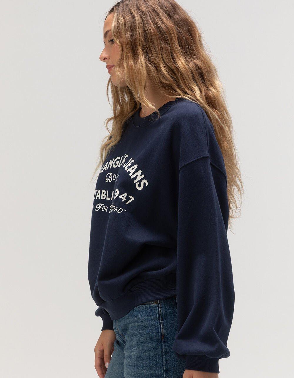 WRANGLER Established 1947 Womens Oversized Crewneck Sweatshirt - NAVY Product Image