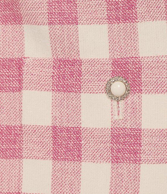 Tara Jarmon Russel Woven Gingham Round Neck Sleeveless A-Line Dress Product Image