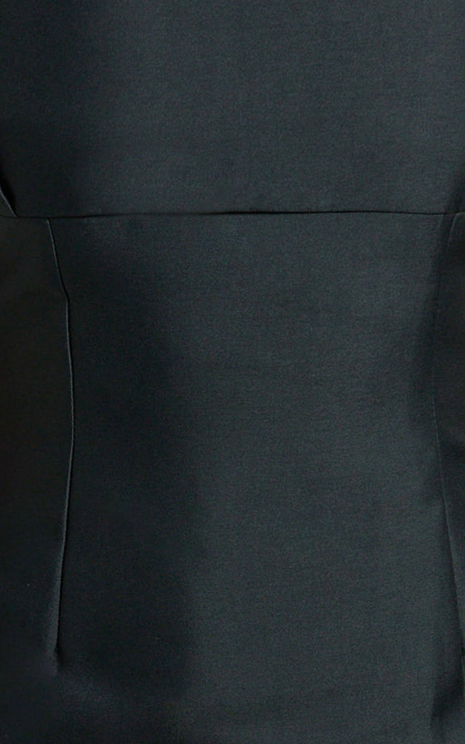 Beckett Mini Dress - Square Neck Form Fitting Dress in Black Product Image