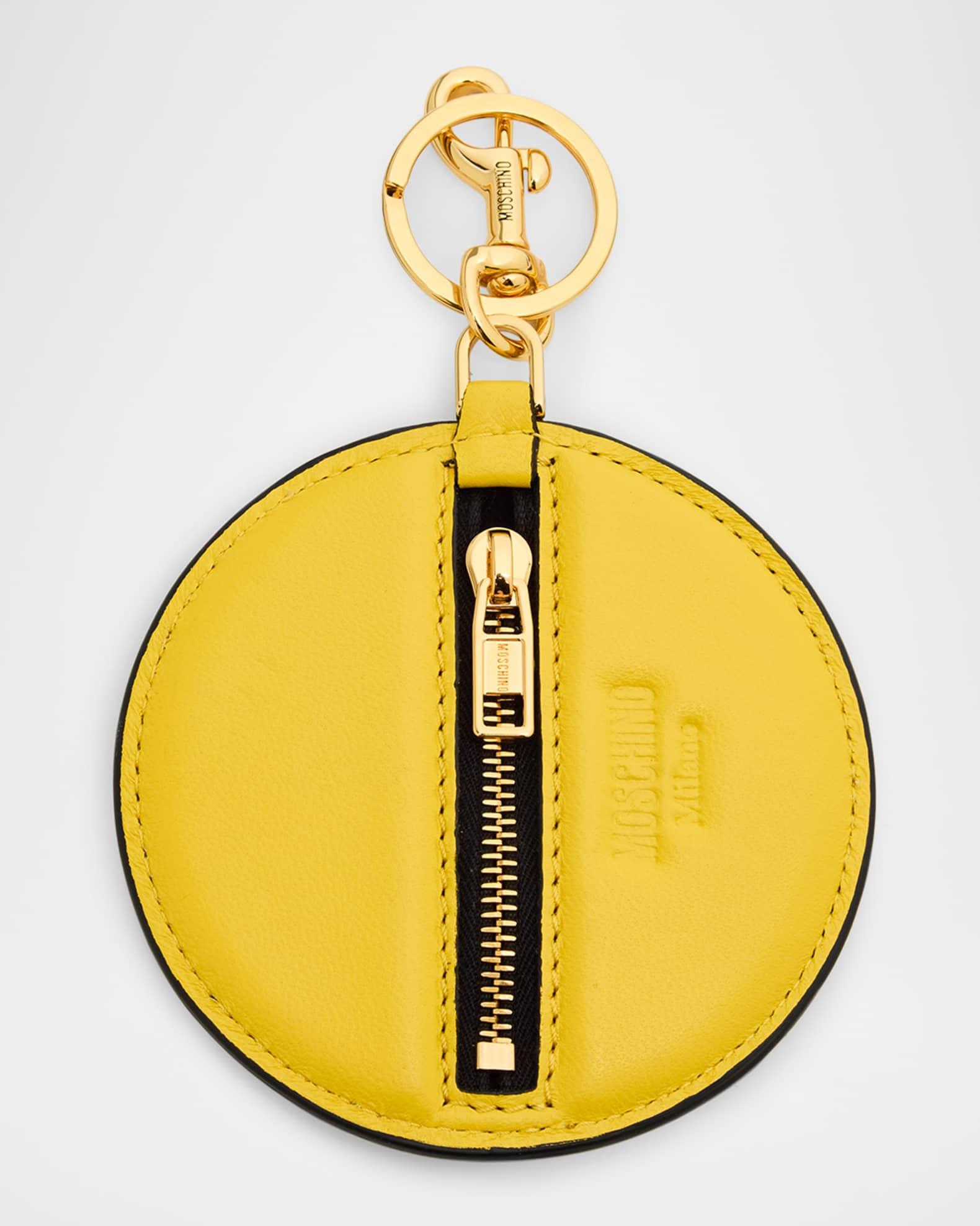 Men's Soft Leather Happy Face Keychain Product Image