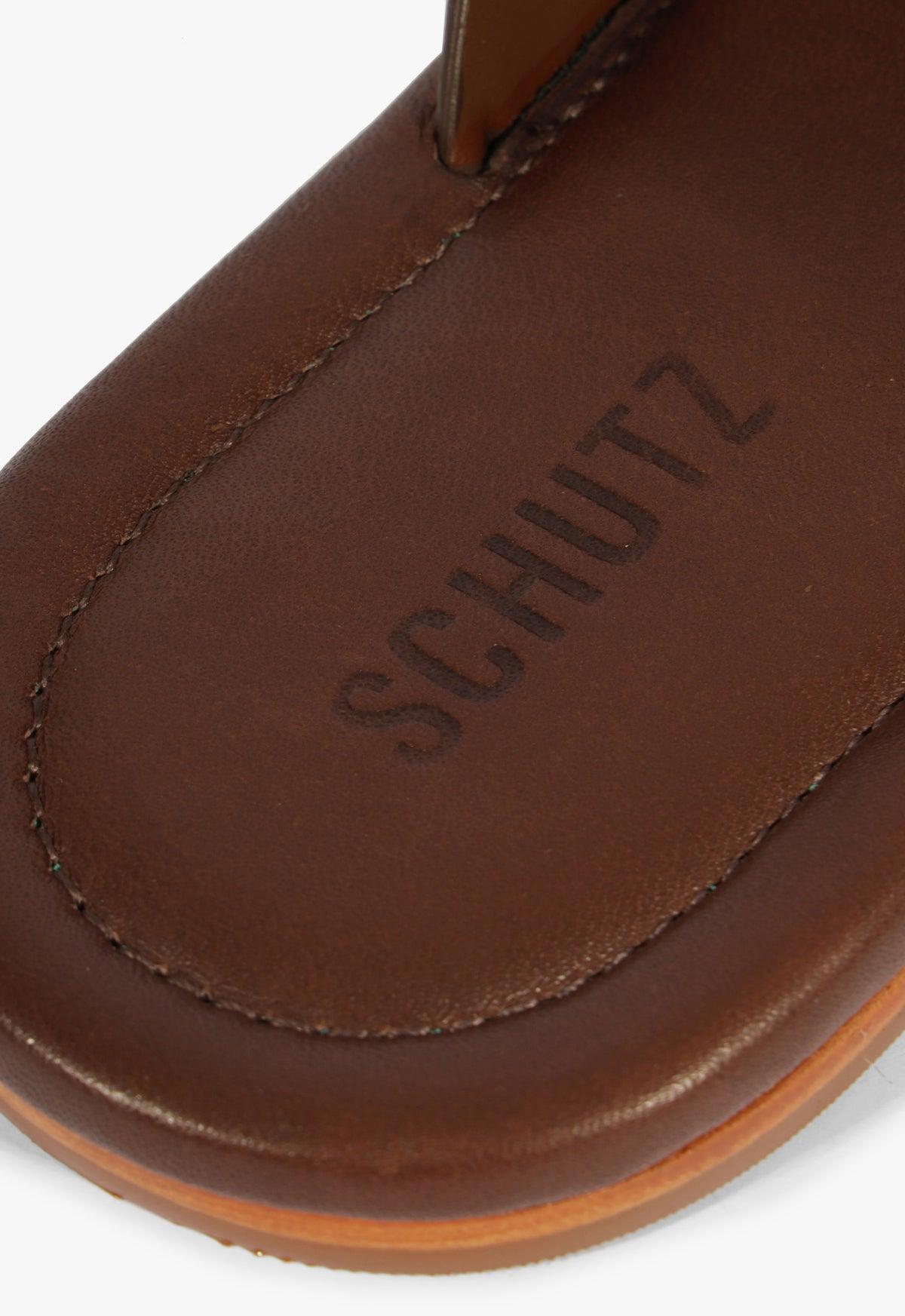 Lois Brown Leather Flat Sandal Product Image